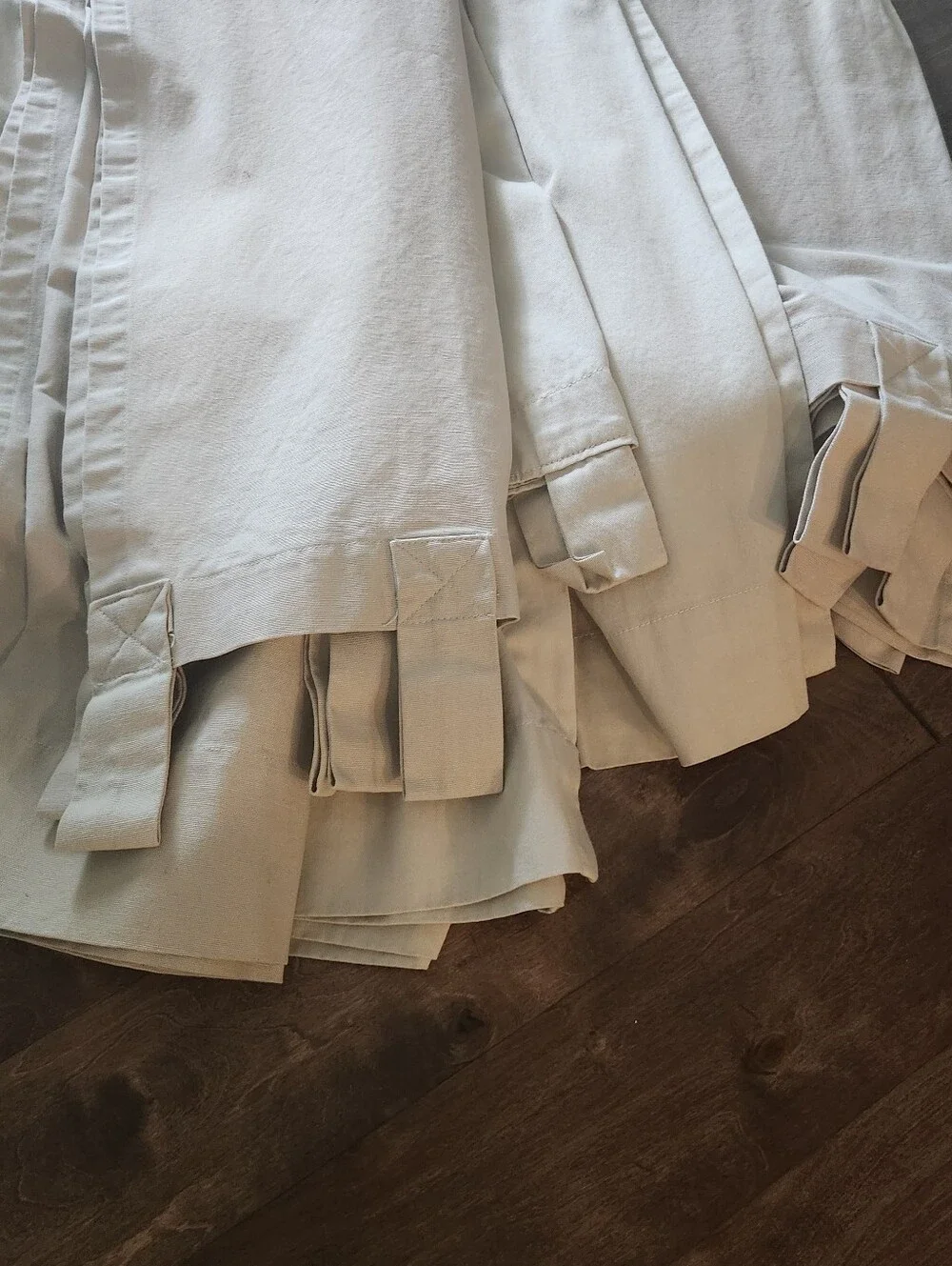 100% Cotton Pottery Barn Tab Curtains, 2 Panels, 82 length by 44 width. Read des